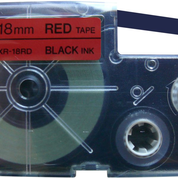 CASIO Beschriftungsband XR-18RD 18mm/8m schwarz/rot