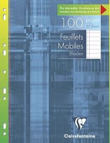 CLAIREFONTAINE Ringbucheinlagen A4 1733C liniert 50 Stück