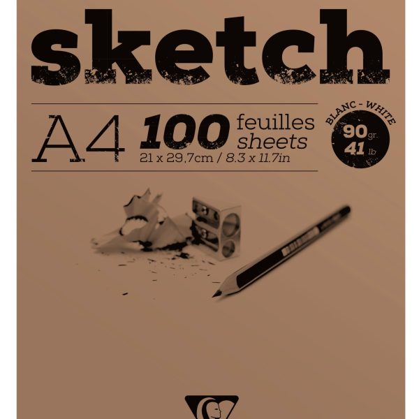 CLAIREFONTAINE Skizzenblock A4 96604C Weiß 100 Blatt