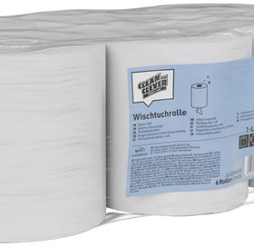 CLEAN AND CLEVER Putztuchrolle 1-lag. 19cmx300m 37378 Midi weiss, recycling 6 Rollen