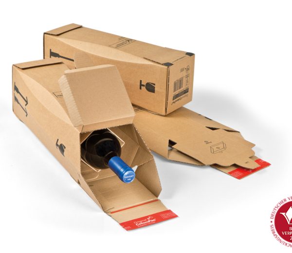 COLOMPAC Flaschenkarton braun 2053492 74x74x305mm 1 Flasche 10 Stück