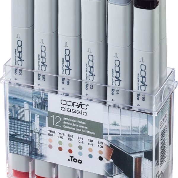 COPIC Marker Classic 20075701 Architektur-Farben, 12 Stück