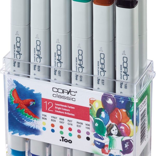 COPIC Marker Classic 20075702 Leuchtende Farben, 12 Stück