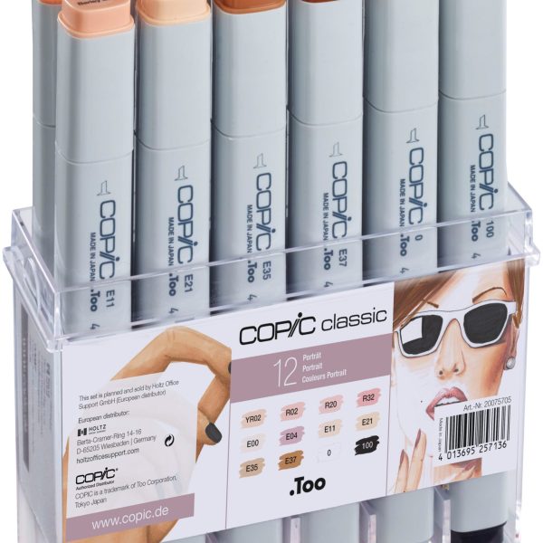 COPIC Marker Classic 20075705 Porträtfarben, 12 Stück