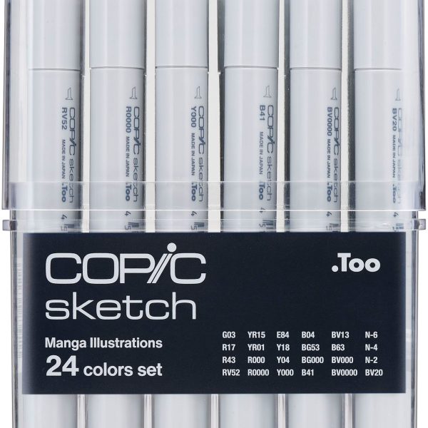 COPIC Marker Sketch 21075525 Manga Illustration, 24 Stück