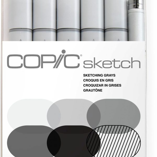 COPIC Marker Sketch 21075681 Set Sketching Greys, 6 Stück