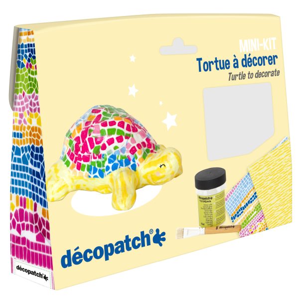 DECOPATCH Bastelset Schildkröte KIT036C Bogen, Tier, Pinsel, Lack