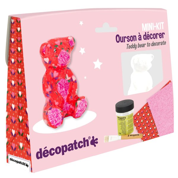 DECOPATCH Bastelset Teddybär KIT037C Bogen, Tier, Pinsel, Lack