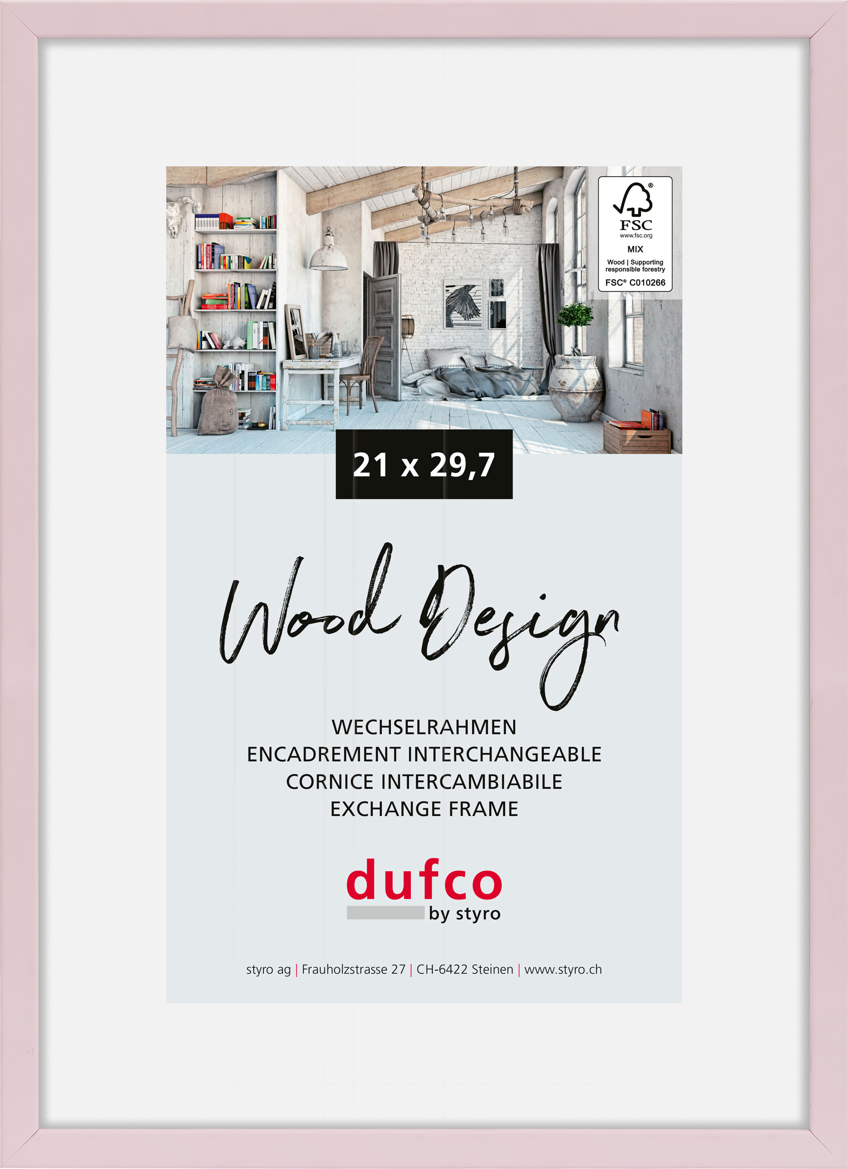 DUFCO-1610.81084-7612176094627 DUFCO Bilderrahmen Hay 21x29.7cm 1610.81084 hellrosa – Hochwertig & günstig bei ShopDeca