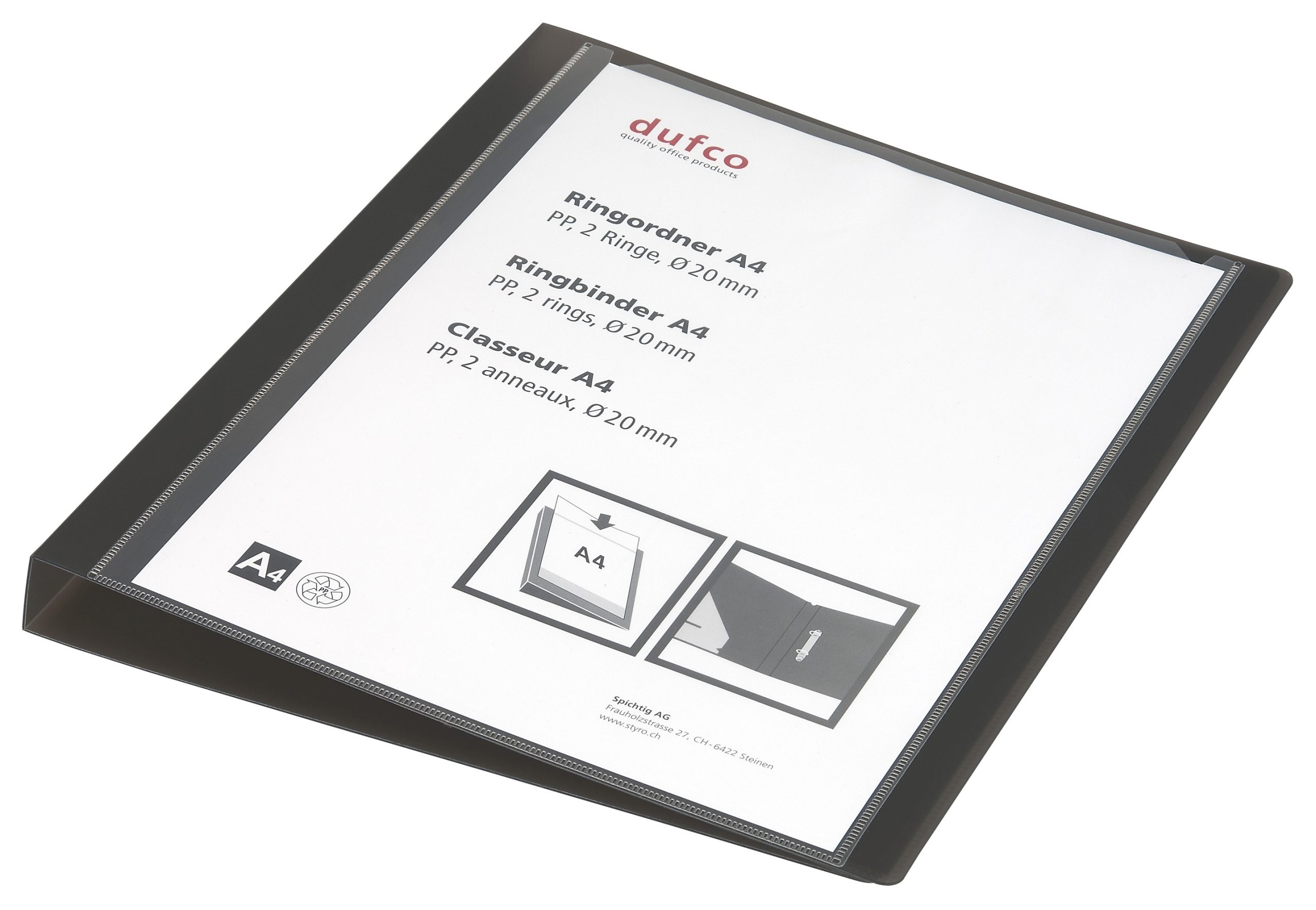 DUFCO-51500.03677-7610259036779 DUFCO Präsentationsordner 51500.03677 A4, 2.8cm, schwarz – Hochwertig & günstig bei ShopDeca