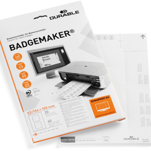 DURABLE Etiketten Badgemaker 145802 104x100mm 40 Stück