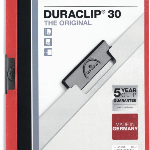 DURABLE Klemmhefter DURACLIP 30 220003 für 30 Blatt A4 rot