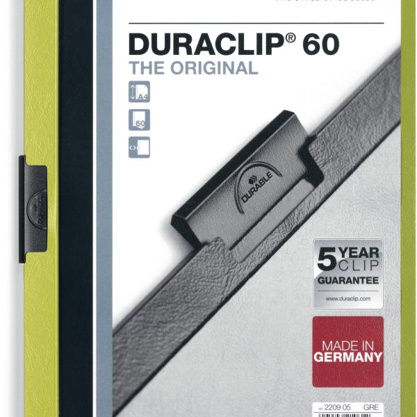 DURABLE Klemmhefter DURACLIP 60 220905 für 60 Blatt A4 grün