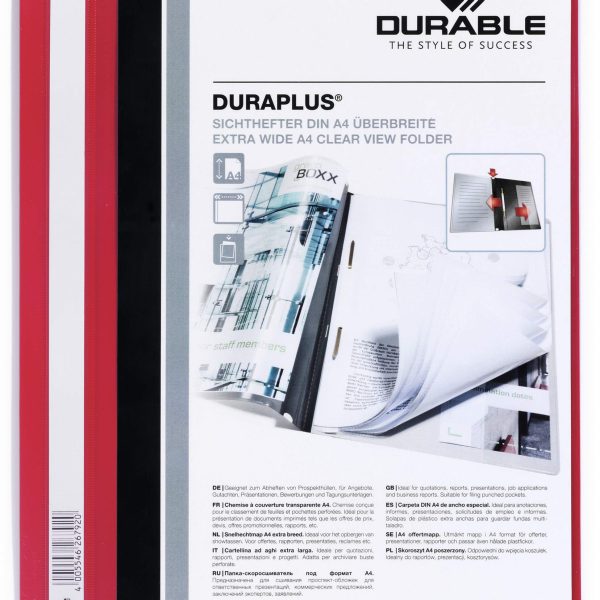 DURABLE Angebotshefter DURAPLUS 257903 für 100 Blatt A4 rot