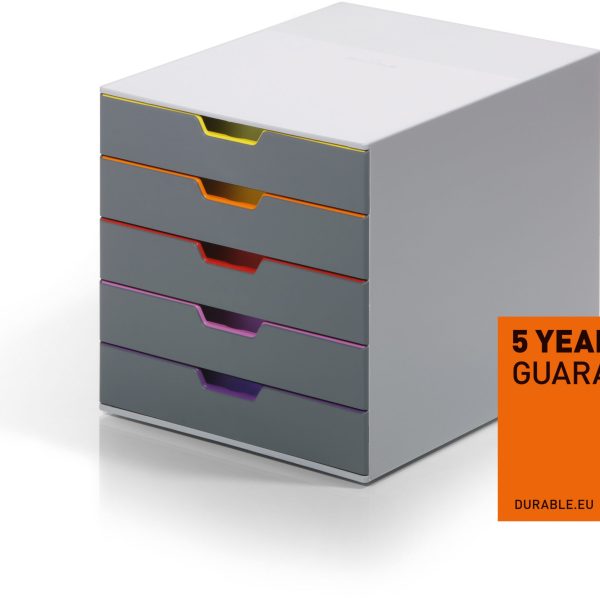 DURABLE Schubladenbox Varicolor 5 760527 grau/bunt 5 Fächer