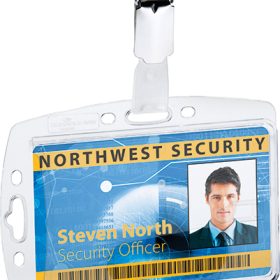 DURABLE Hartbox für Ausweis mit Clip 800519 acryl, 54x85mm 25 Stk.