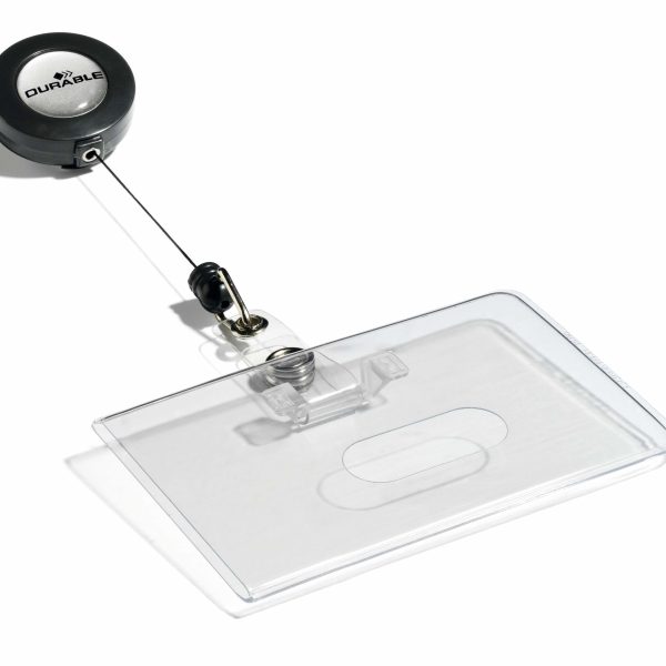 DURABLE Namensschild für Badge 85x54mm 801619 10 Stück ausziehbar -80cm