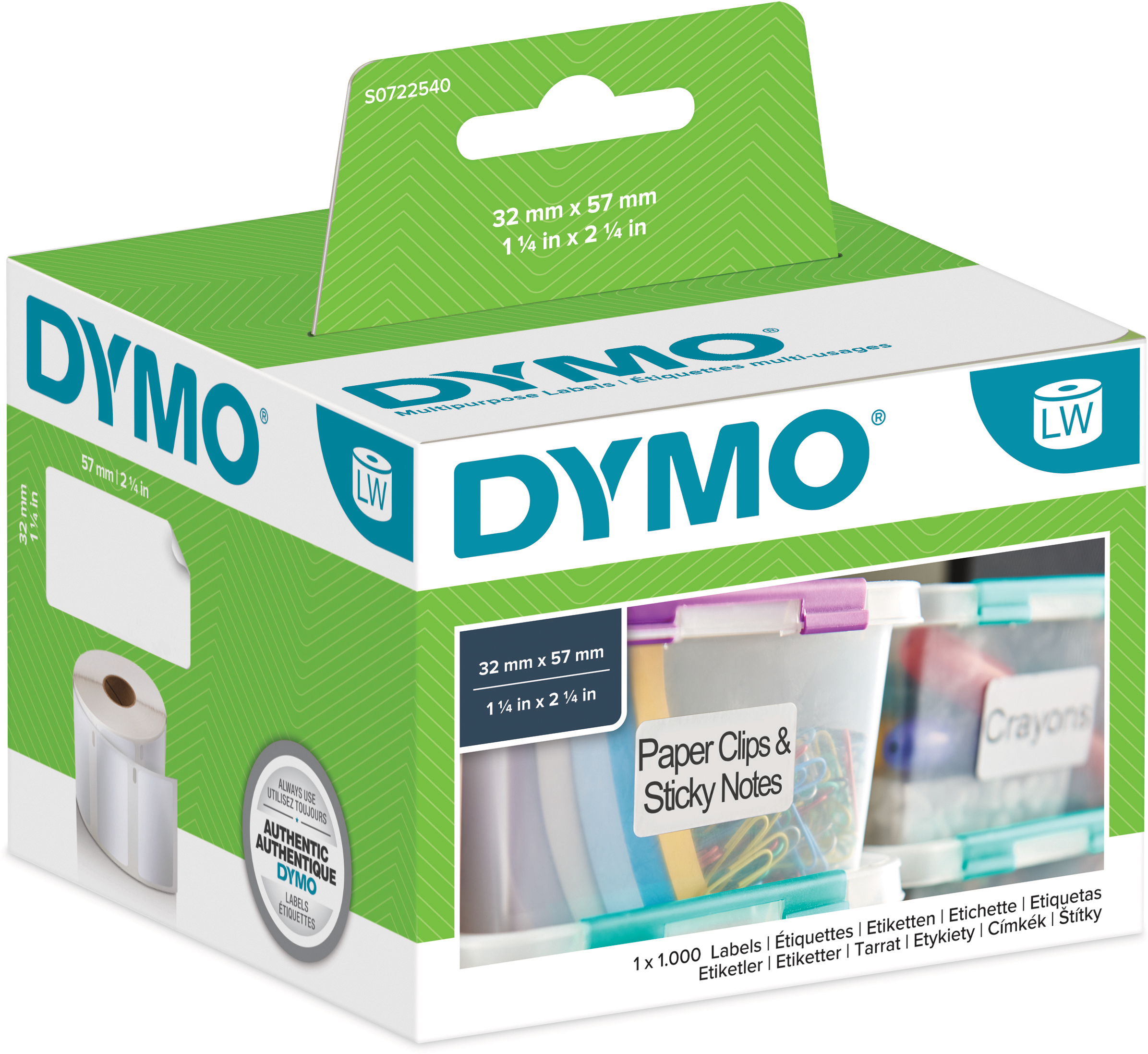 DYMO-S0722540-5411313113540 DYMO Universal-Etiketten S0722540 non-perm. 57x32mm 1000 Stück – Hochwertig & günstig bei ShopDeca