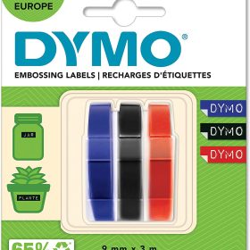 DYMO 3D-Prägeband 9mmx3m S0847750 blau, schwarz, rot 3 Stück
