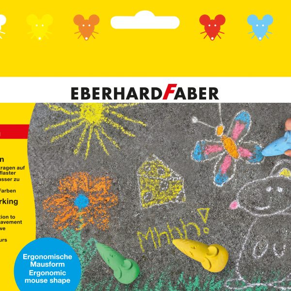 EBERHARD FABER Strassenkreide Maus 526561 6 Farben