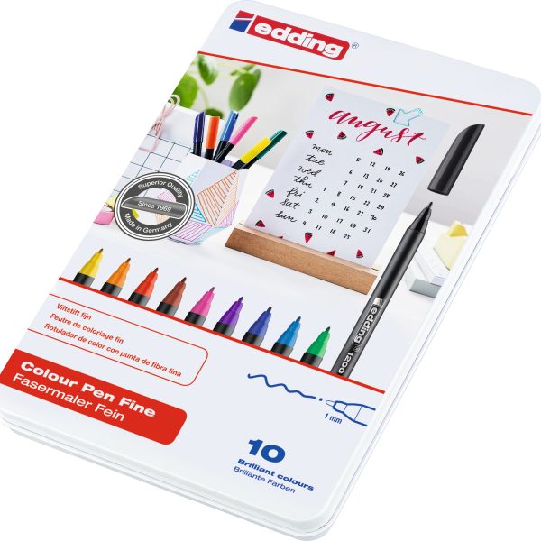 EDDING Faserschreiber 1200 Met. 1mm 1200-E10 10 Stück ass. Etui