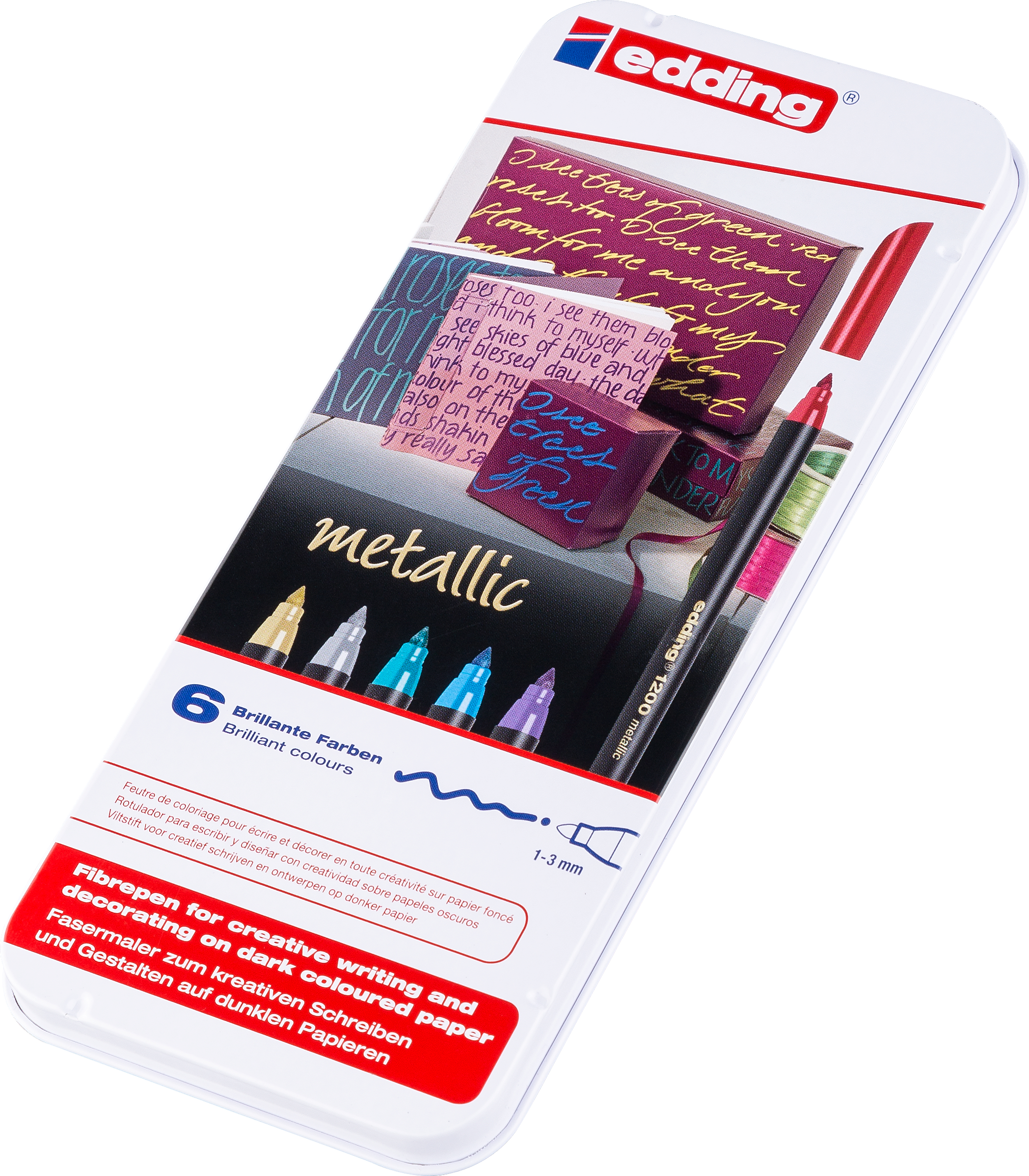 EDDING-1200met-E6-4004764926275 EDDING Faserschreiber 1200 1-3mm 1200met-E6 6er Etui – Hochwertig & günstig bei ShopDeca
