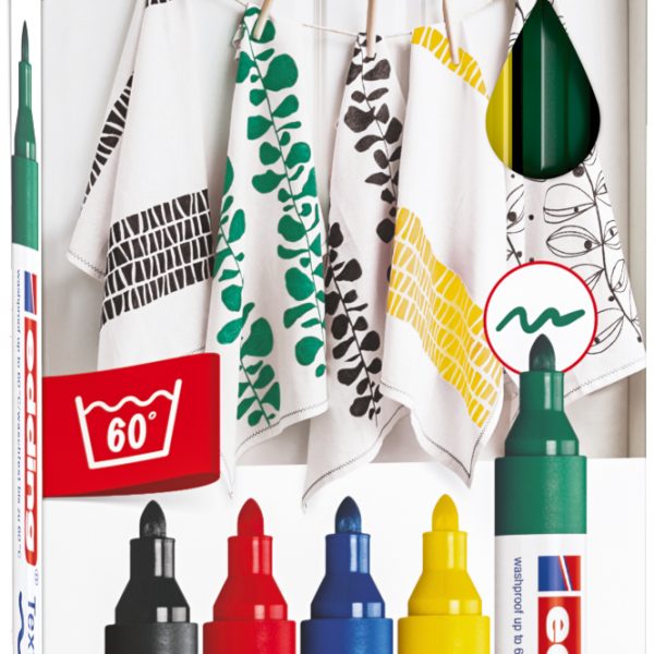 EDDING Textilmarker 4500 3948 Basic Color 5 Stück