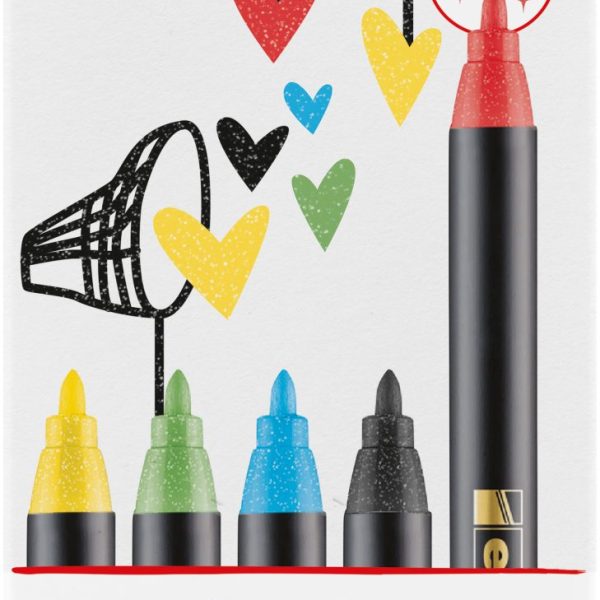 EDDING Fasermaler 1200 4-1200-5-3 Glitzer E-5 Basic 5 Stück