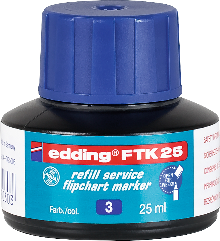 EDDING-FTK-25-003-4004764780303 EDDING Nachfülltusche FTK25 25ml FTK-25-003 blau – Hochwertig & günstig bei ShopDeca