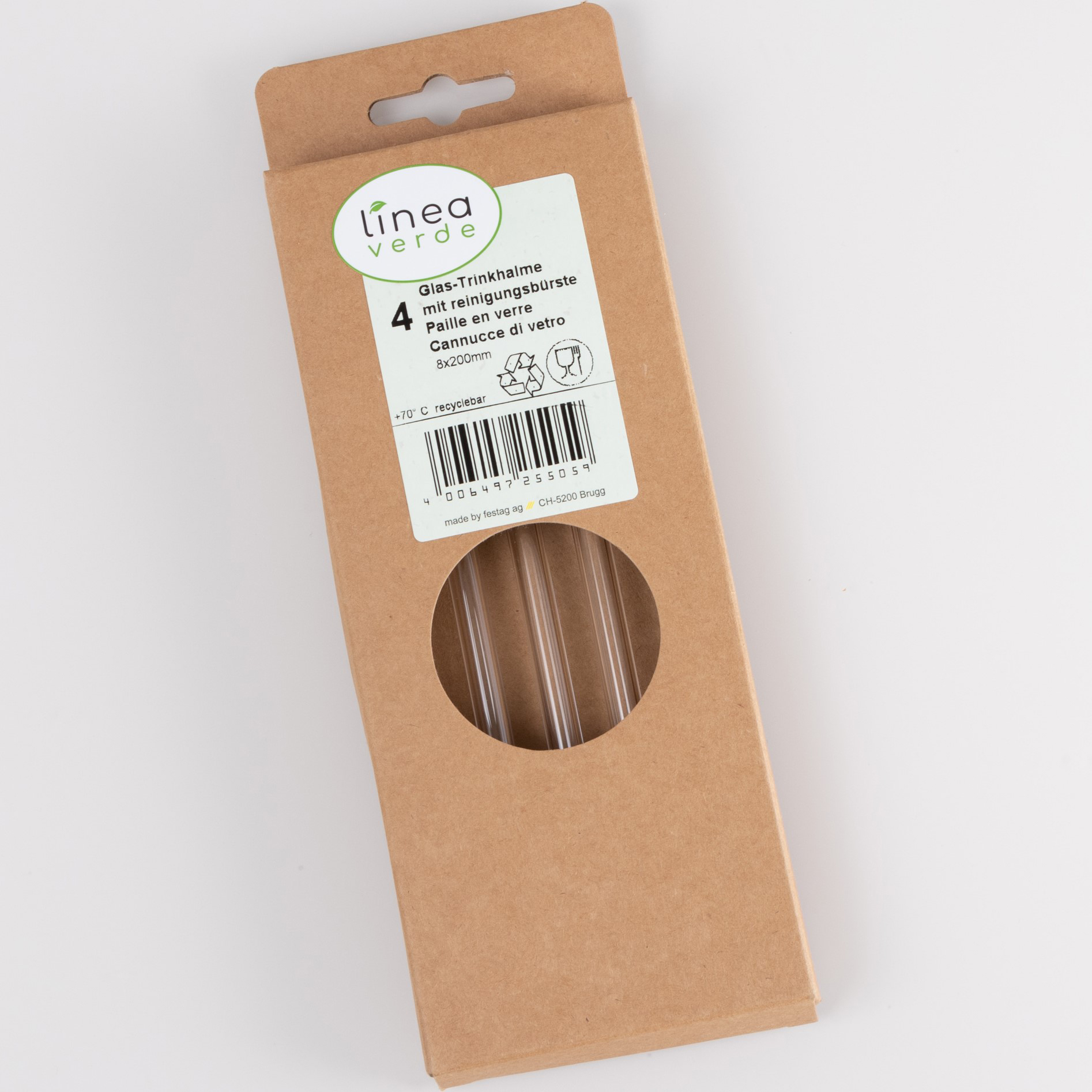 ELCO-25505004-041-4006497255059 ELCO Trinkhalme aus Glas mit Bürste 25505004-041 4Stk. – Hochwertig & günstig bei ShopDeca