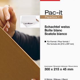 ELCO Paperbox Pac-it 300x220x45mm 74565.12 weiss 5 Stück