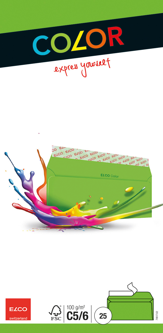 74617.xx Color C5-6.indd ELCO Couvert Office o/Fenster C5/6 74617.62 100g, intensiv grün 25 Stück – Hochwertig & günstig bei ShopDeca