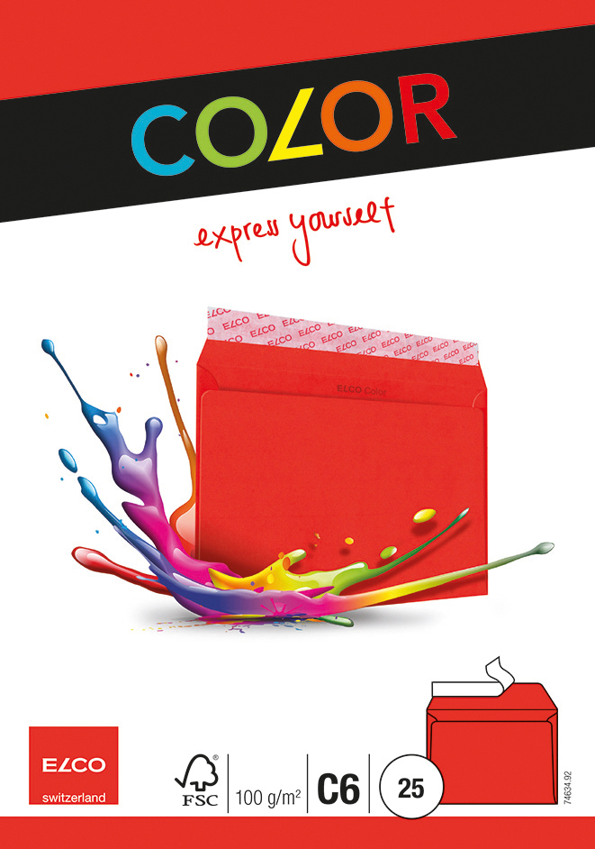 74634.xx Color C6.indd ELCO Couvert Office o/Fenster C6 74634.92 100g, rot 25 Stück – Hochwertig & günstig bei ShopDeca