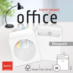ELCO CD Discpack FSC 125x125mm 74641.12 weiss, 100g, Kleber 25 Stück