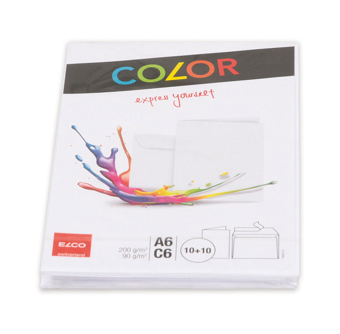 ELCO-74834.10-7611722104384 ELCO Couverts/Karten COLOR C6/A6 74834.10 weiss 2x10 Stück – Hochwertig & günstig bei ShopDeca