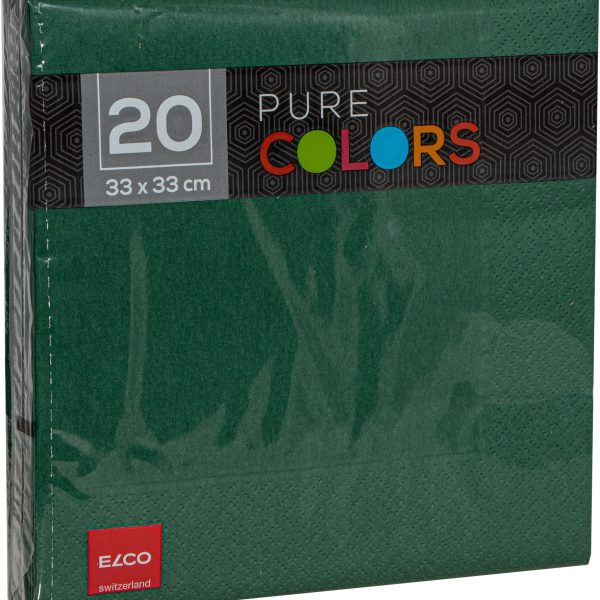 ELCO Serviette Zelltuch 33x33cm PC334020-056 3-lagig, dunkelgrün 20Stk.