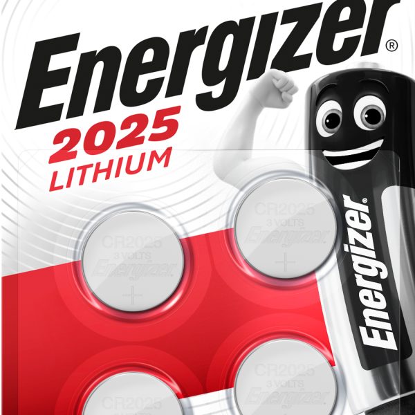 ENERGIZER Knopfzelle E300849104 CR2025, 4 Stück
