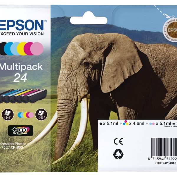 EPSON Multipack Tinte 24 6-color T242840 XP 750/850 6x360 Seiten