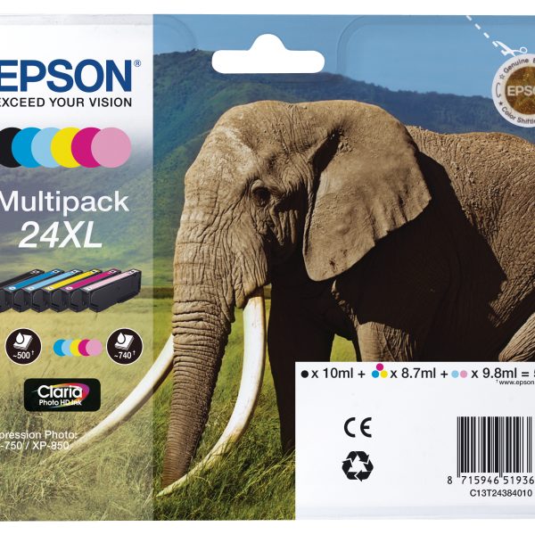 EPSON Multipack Tinte 24XL 6-color T243840 XP 750/850 6x500 Seiten