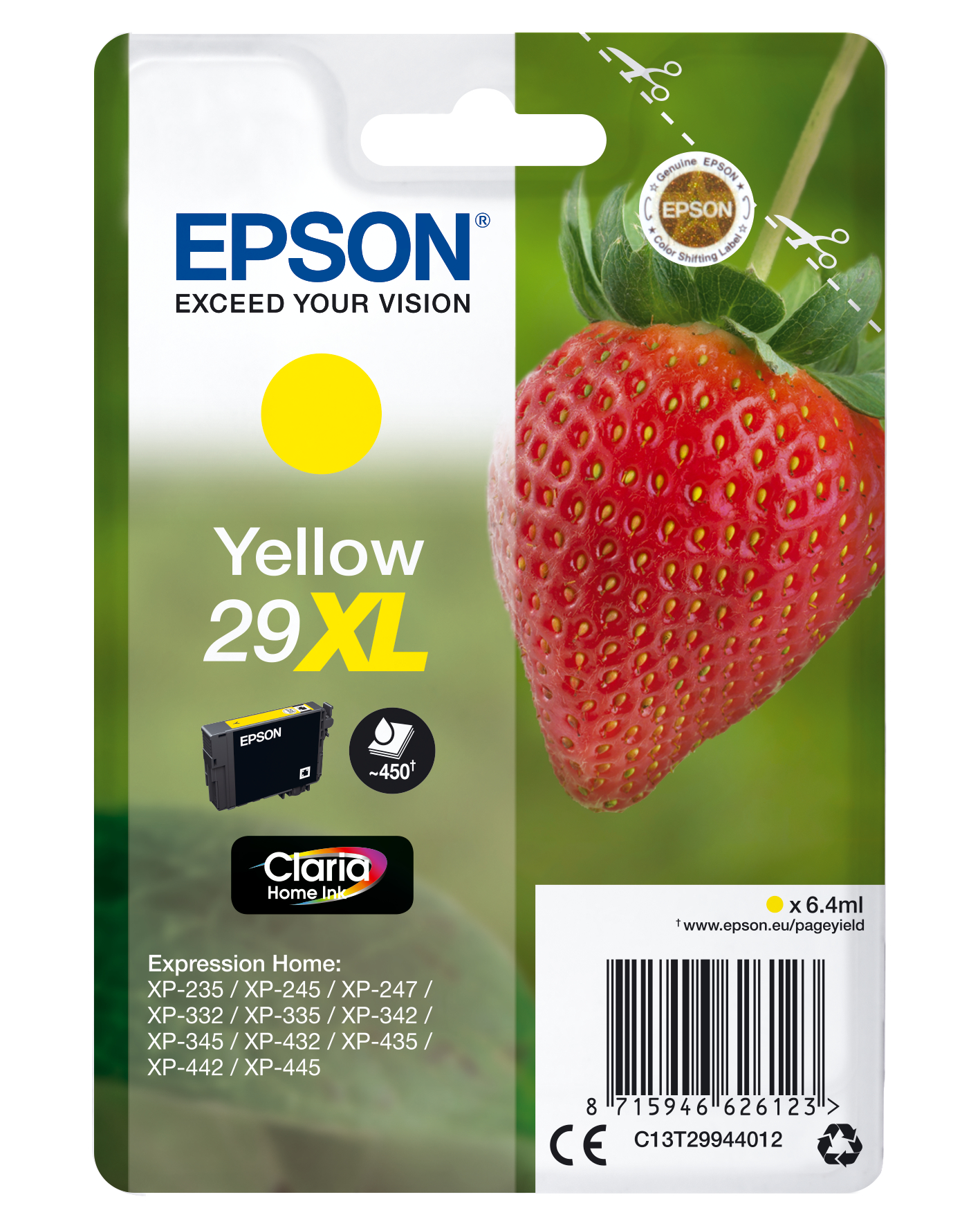EPSON-T299440-8715946626123 EPSON Tintenpatrone 29XL yellow T299440 XP-235/335/435 450 Seiten – Hochwertig & günstig bei ShopDeca