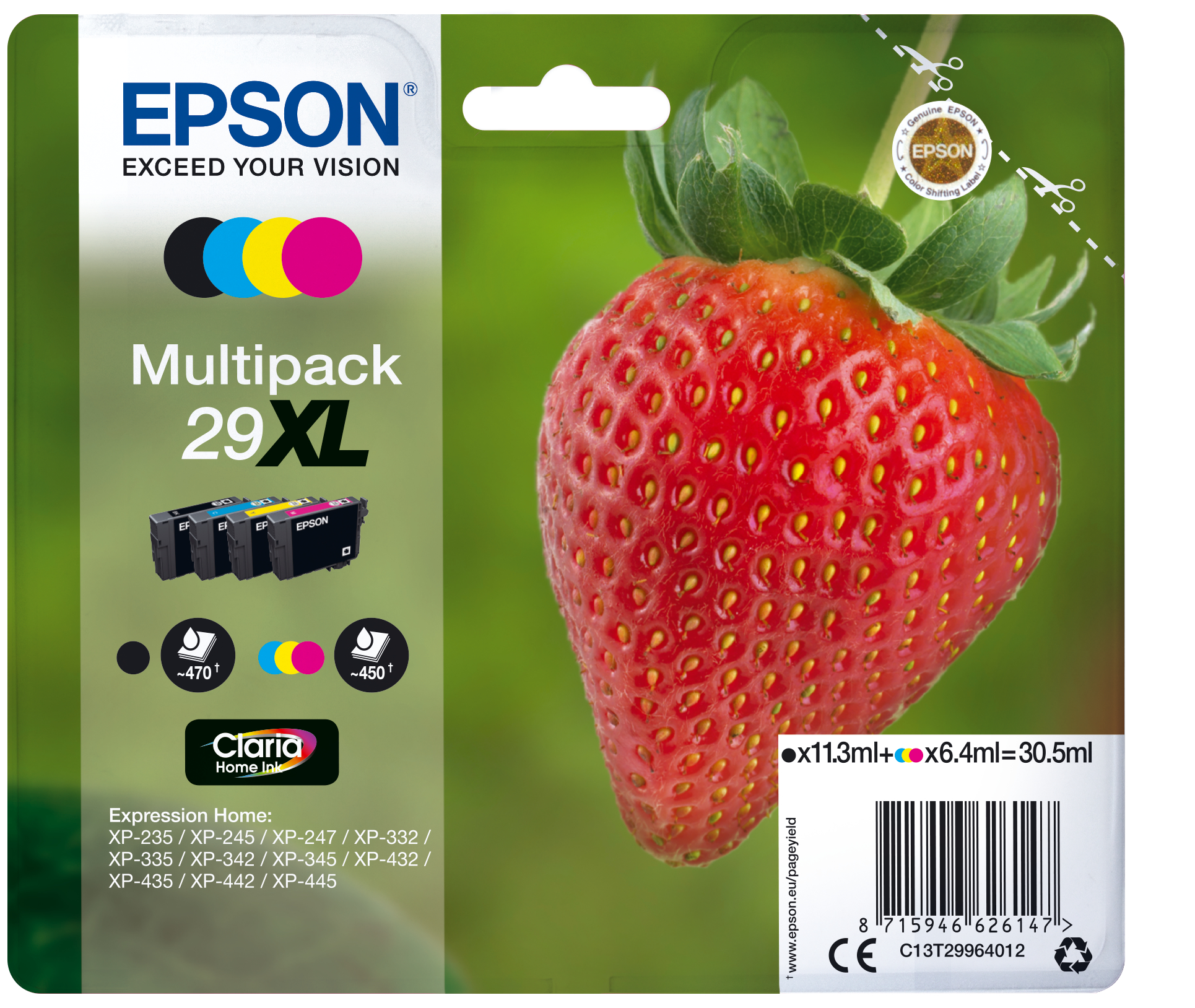 EPSON-T299640-8715946626147 EPSON Multipack Tinte 29XL CMYBK T299640 XP-235/335/435 4-color – Hochwertig & günstig bei ShopDeca