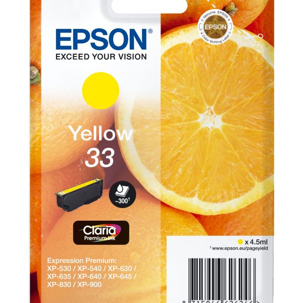 EPSON Tintenpatrone 33 yellow T334440 XP-530/630/830 300 Seiten