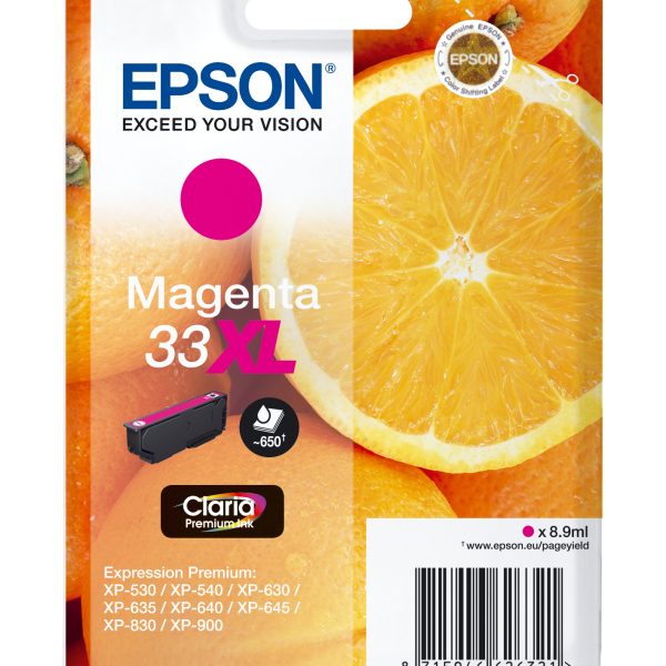 EPSON Tintenpatrone 33XL magenta T336340 XP-530/630/830 650 Seiten