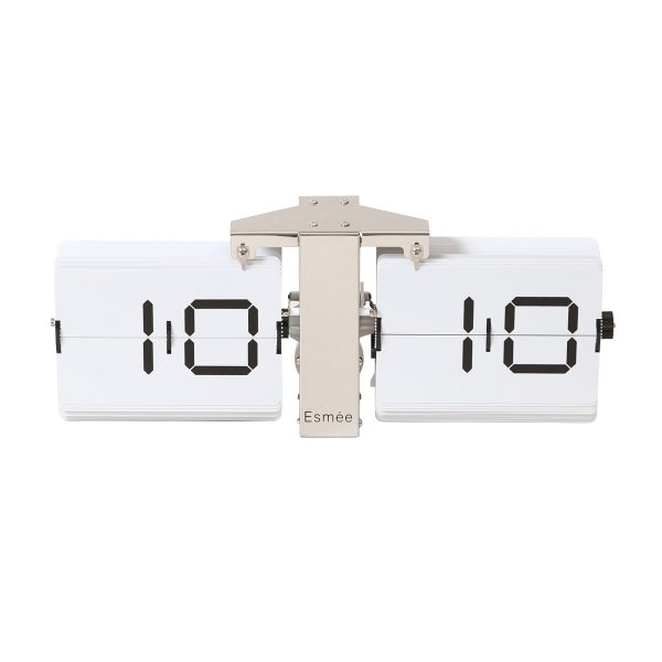 ESMEE Wanduhr Flip Clock 240.006.01 silber