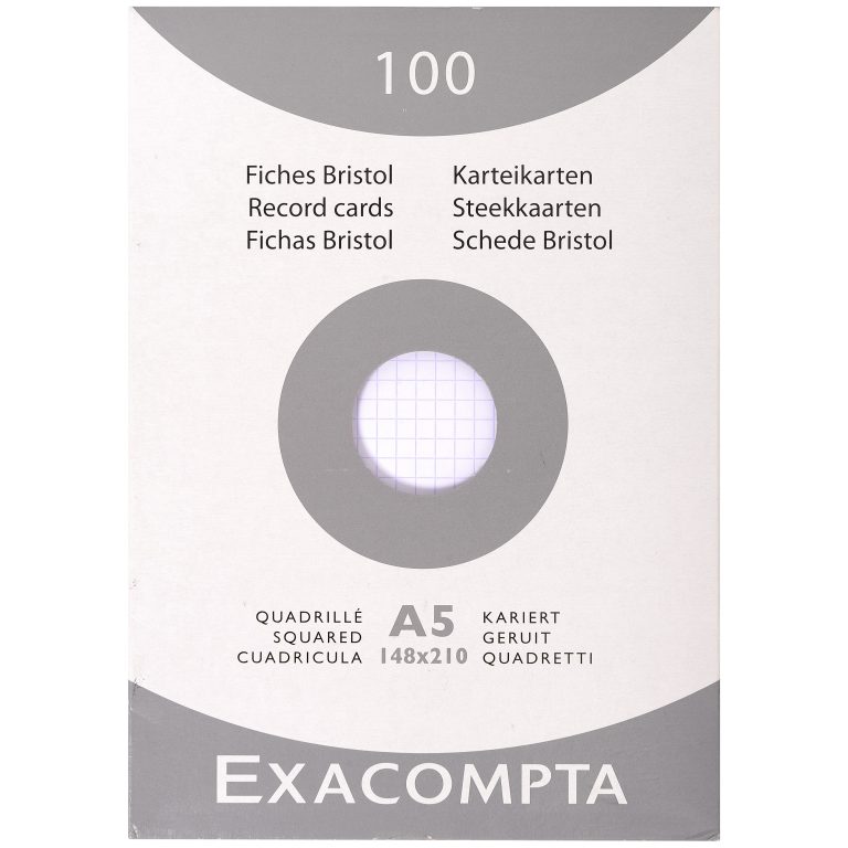 EXACOMPTA Karteikarten kariert 5mm A5 13208E weiss 100 Stück