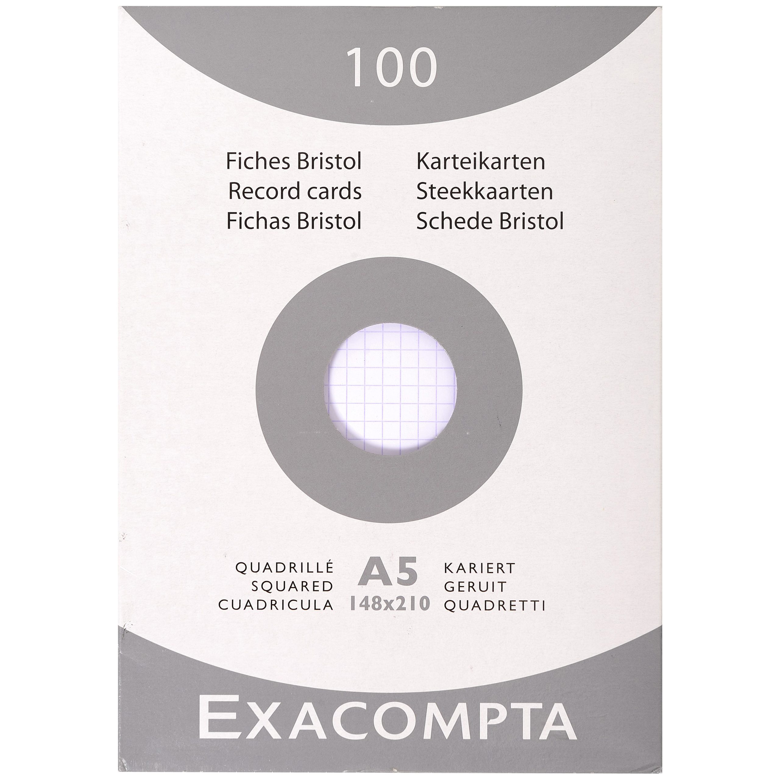 EXACOMPTA-13208E-3130630132080 EXACOMPTA Karteikarten kariert 5mm A5 13208E weiss 100 Stück – Hochwertig & günstig bei ShopDeca