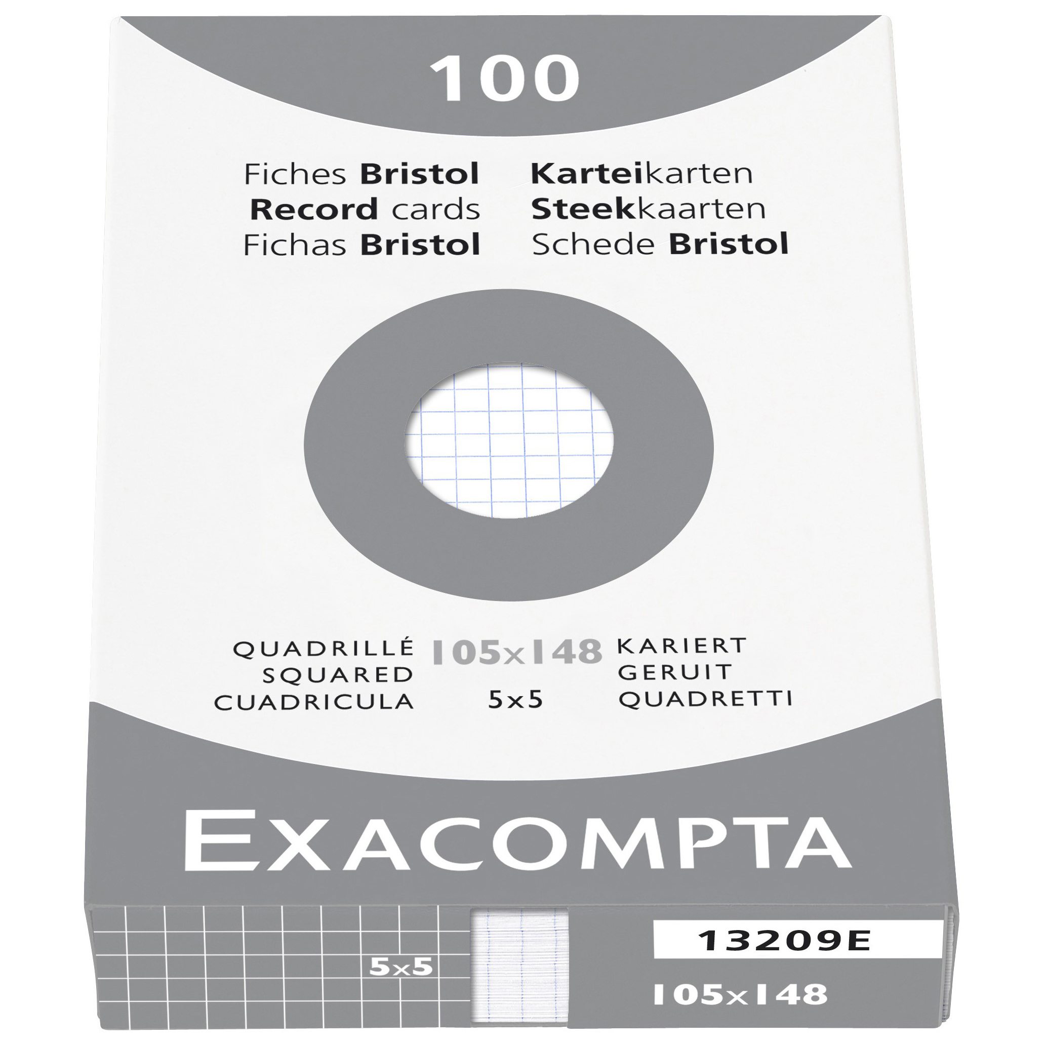 EXACOMPTA-13209E-3130630132097 EXACOMPTA Karteikarten kariert 5mm A6 13209E weiss 100 Stück – Hochwertig & günstig bei ShopDeca