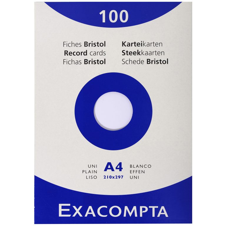 EXACOMPTA Karteikarten blanko A4 13306E weiss 100 Stück