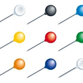 EXACOMPTA Rundkopfnadeln 15mm 14375E sortiert 50 Stück