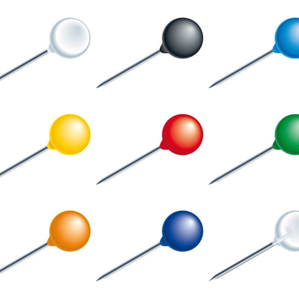 EXACOMPTA Rundkopfnadeln 15mm 14375E sortiert 50 Stück